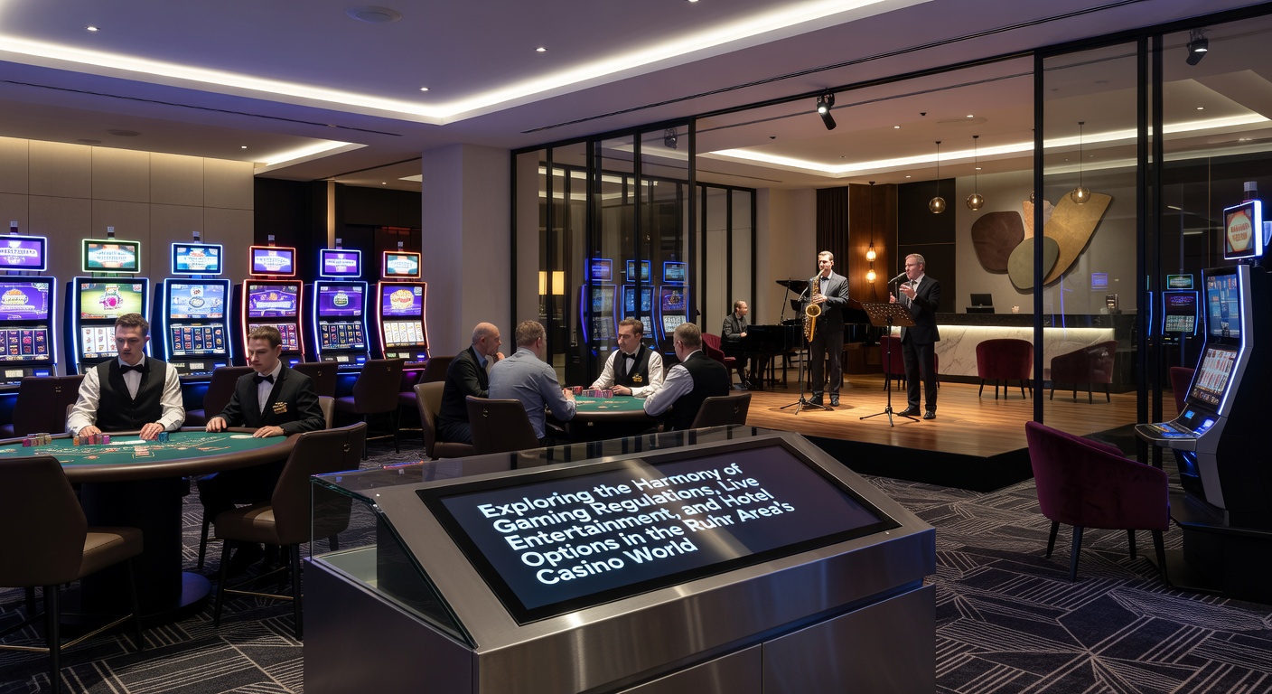 Blick auf ein Casino im Ruhrgebiet mit moderner Architektur und lebendigem Ambiente