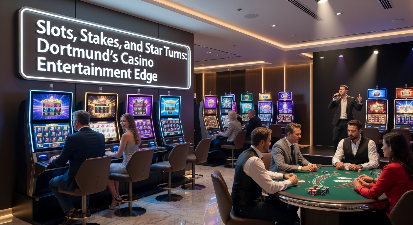 Star-Auftritt auf der Casino-Bühne in Dortmund mit Scheinwerfern, Publikum und opulentem Ambiente, das Unterhaltung und Glücksspiel verbindet